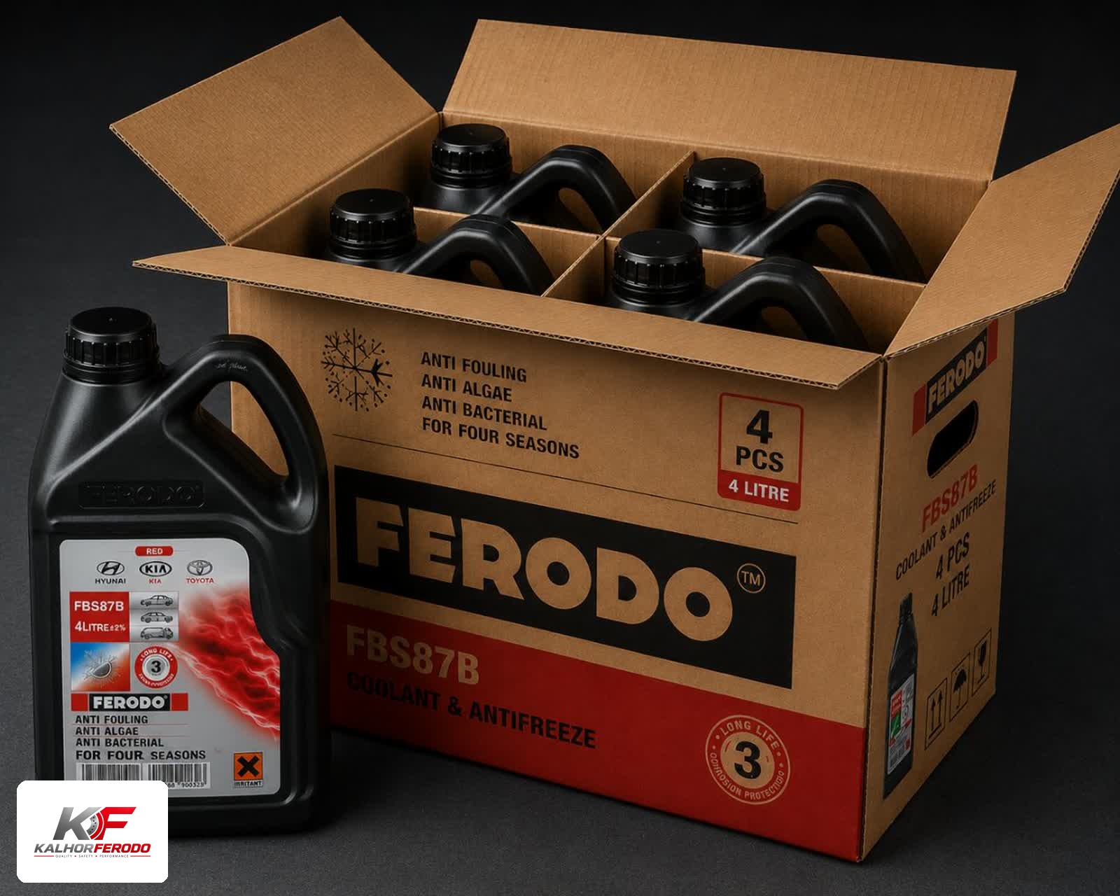 ضدیخ 4لیتری قرمز رنگFERODO کارتن 4عددی
