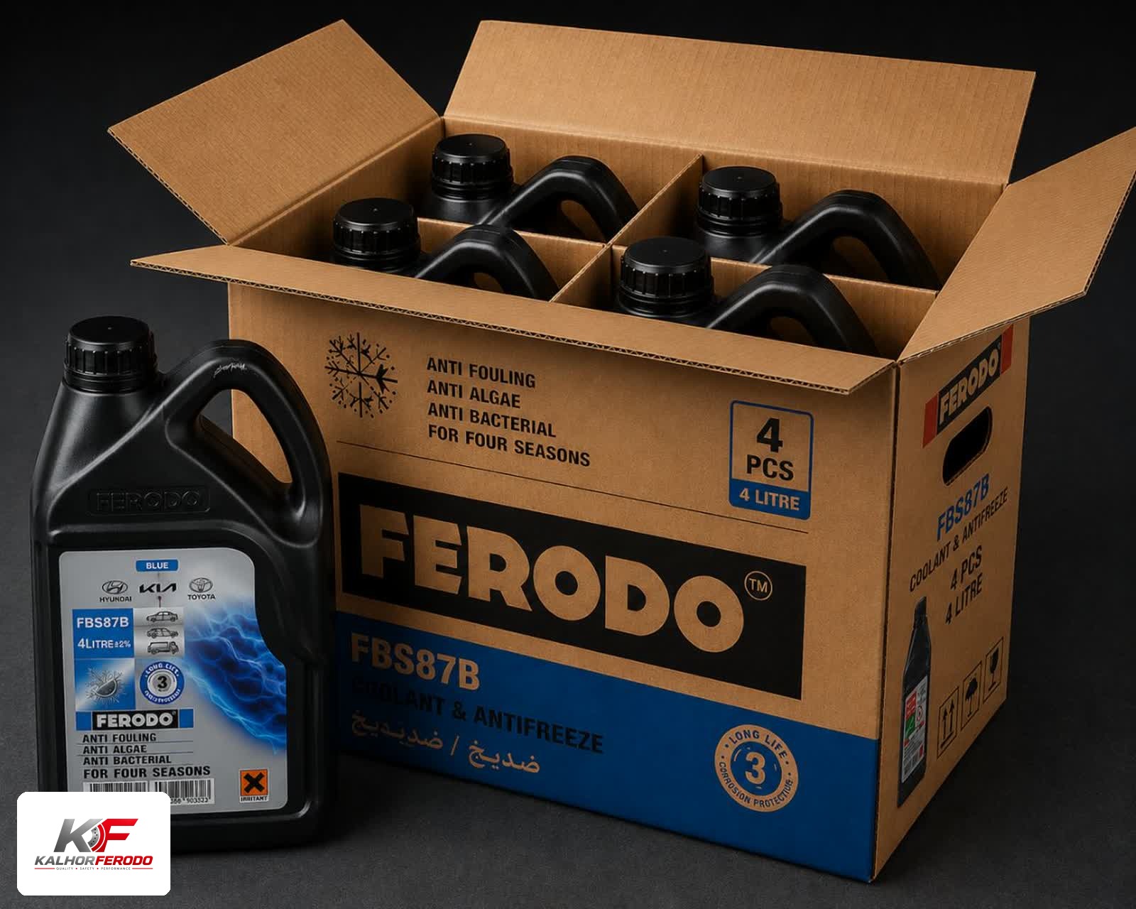 ضدیخ 4لیتری آبی رنگFERODO کارتن 4عددی